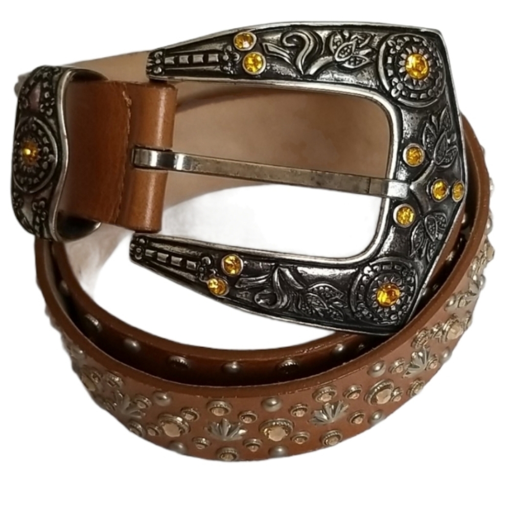 Streets Ahead USA Western Bejeweled Buckle & Belt